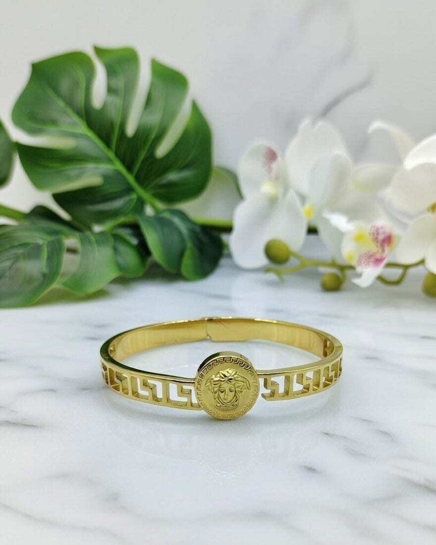 Luxury Greek Key Stainless Steel Bracelet